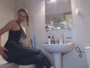 Ass fetish while in the bathroom - sexy ass tease EroticTanya 9/16