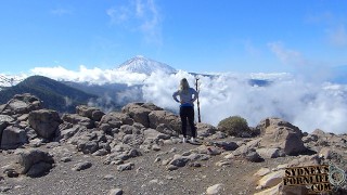 Horny, Blonde Slut at Volcano Teide in Tenerife!