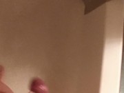 Jacking off and cleaning dick in the shower