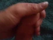Close up ejaculation while watching the game