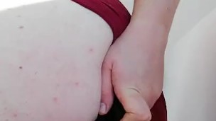 Chubby Italian Camgirl Masturbate hairy asshole with ANAL Plug hairy pussy