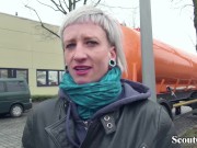 GERMAN SCOUT - Schlankes Punk Teen mitten in Berlin getroffen und gefickt 2/16