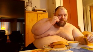 SSBHM Eating corndogs