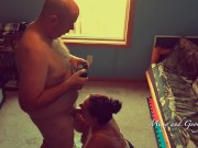 Homemade Blowjob - Milf Sucks Fat Uncut Dick with Big Juicy Head - Thick Load 12/16