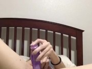 playing with purple toy and orgasms 13/16