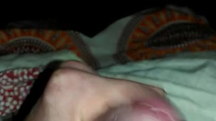 Small dick, big load. Jerking over best mate at his house
