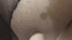Fucking machine with squirting dildo