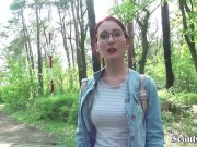 GERMAN SCOUT - ROTHAARIGE LIA LOUISE NACH DER UNI IM WALD GEFICKT 3/16