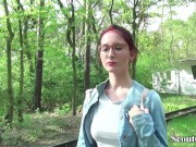 GERMAN SCOUT - ROTHAARIGE LIA LOUISE NACH DER UNI IM WALD GEFICKT 5/16