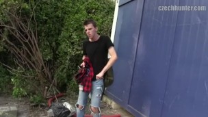  CZECH HUNTER 373 - Tall Dark Haired Jock Agrees To Try Some Raw Dick
