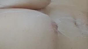 Getting soapy in the shower. (Amateur)