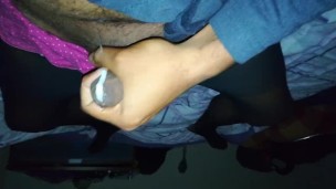 BBC wanking cock lots of cum and spit