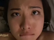 WMAF asian doll gets THROATFUCK and CREAMPIE @sukisukigirl green eyes POV 14/16