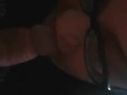 Sucking him clean after he fucked me, first blowjob video!!