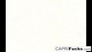 Capri loves to use various toys on her wet tight pussy