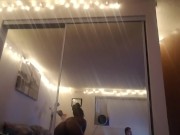 Fat ass twerking in bedroom mirror