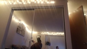 Fat ass twerking in bedroom mirror