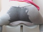 So much pee in the new gray pants 7/16