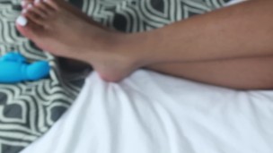 White Toenail Polished Ebony Feet