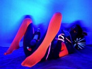Neon Moon - Blacklight panty stuffing & bad dragon creampie 9/16