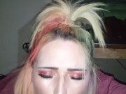 Ley lette sucks until she gets his load 11/16