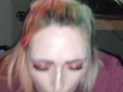 Ley lette sucks until she gets his load 4/16