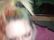 Ley lette sucks until she gets his load 7/16