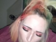 Ley lette sucks until she gets his load 8/16