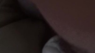 Pushing fat white cock in to Riley Steele fleshlight on the couch