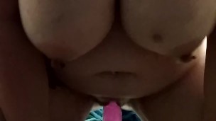 Bbw rides purple dildo
