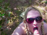 Sloppy Blowjob in the Woods Huge Cumshot 16/16