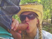 Sloppy Blowjob in the Woods Huge Cumshot