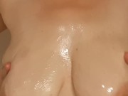 Thick white blonde girl HUGE tits gets a big dick in ass while showering 2/16