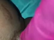 Quick morning cum with pink ebony pussy and dildo 13/16
