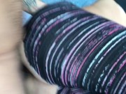 Babe fucked in ripped yoga pants with thong on after workout!! Wow  10/16