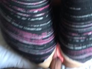 Babe fucked in ripped yoga pants with thong on after workout!! Wow  8/16