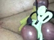 Slave terry gets his balls strung up and tortured part.1