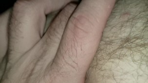 Crossdressing fat dude fingering asshole