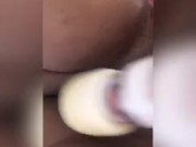 submissive Erica squirts after sucking on a black dildo after school 15/16