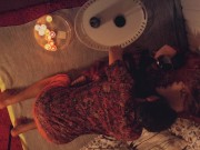 Romantic Candle Date With Real Amateur Redhead | Passionate Mutual Handjob 1/16