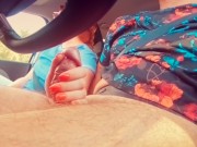 I helped my Driver Relax on a Long RoadTrip | Redhead Car Handjob Cumshot 10/16