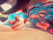 I helped my Driver Relax on a Long RoadTrip | Redhead Car Handjob Cumshot 7/16