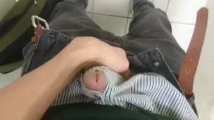 Horny in a public toilet