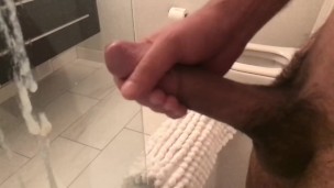 Huge Cumshot in the Shower (Slo-Mo)