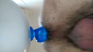Watch me ride my big blue dildo and loving it!