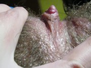 Extreme close up on my erected clitoris after orgasm