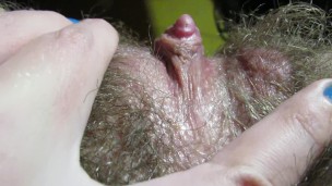 Extreme close up on my erected clitoris after orgasm