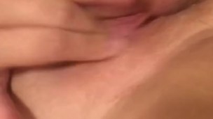 Playing with my freshly shaven pussy and cumming
