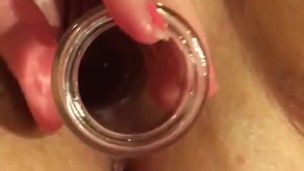Glass dildo fun