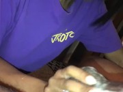 Slim Ebony freak giving sloppy head